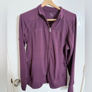 Gap fit plum zip up studio jacket sz L